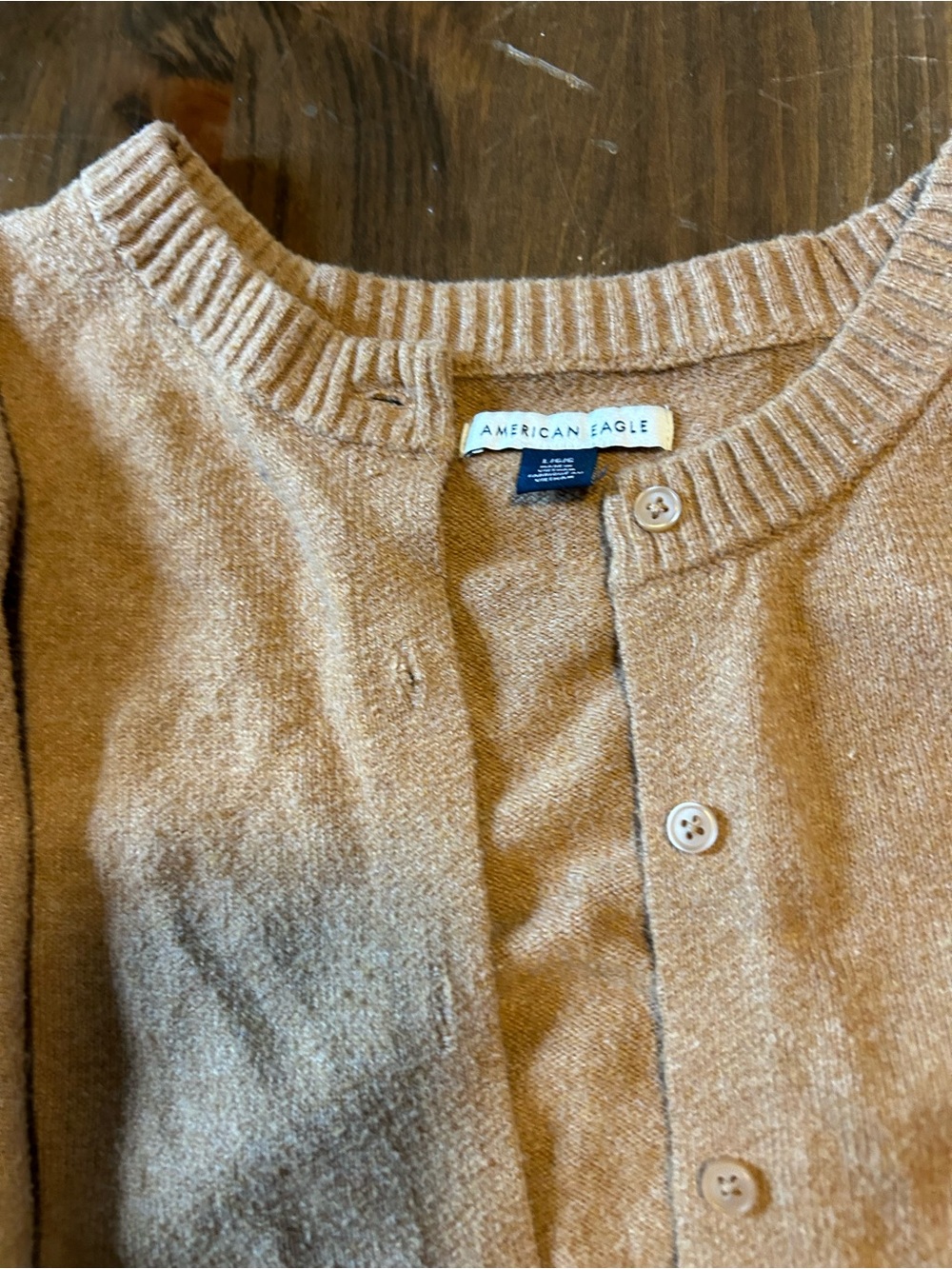 American Eagle Outfitters Cozy Tan Button-Up Cardigan size large - Picture 2 of 2
